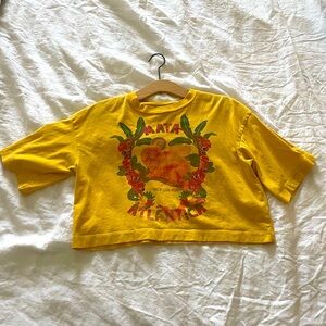 Farm Rio cropped yellow t-shirt